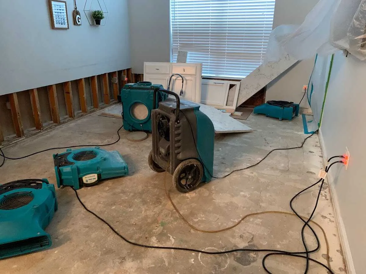Dehumidifier in flood-cut room for Water Extraction & Removal in Lauderdale-by-the-Sea